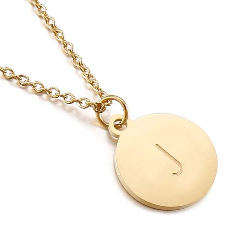 Titanium Steel 18K Gold Plated Minimalist Plating Letter Necklace