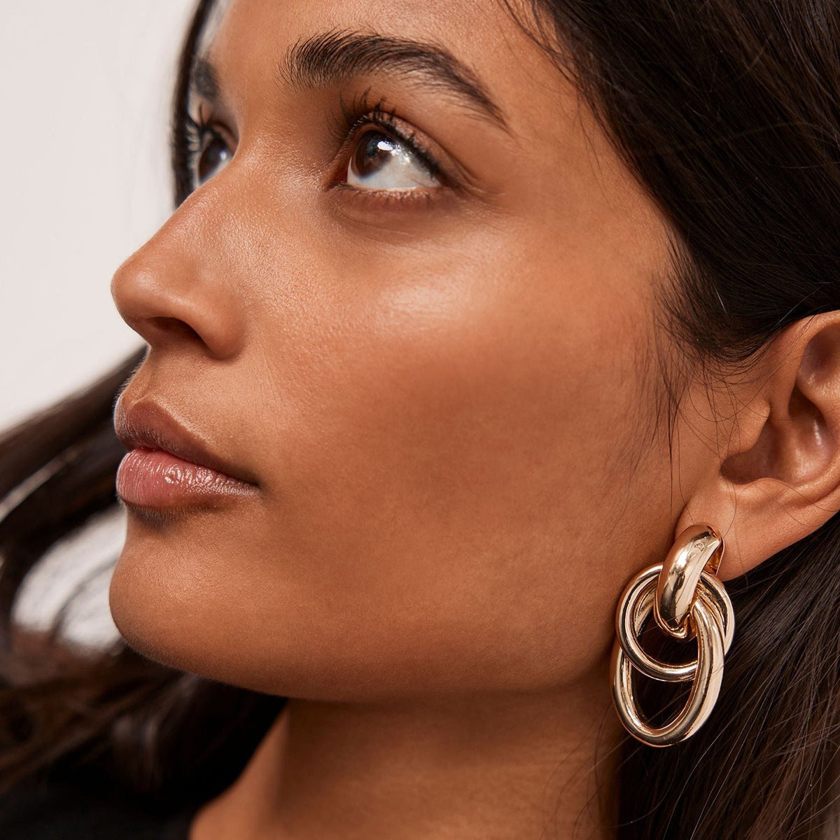 Circle Stainless Steel 18K Gold Plated Earrings