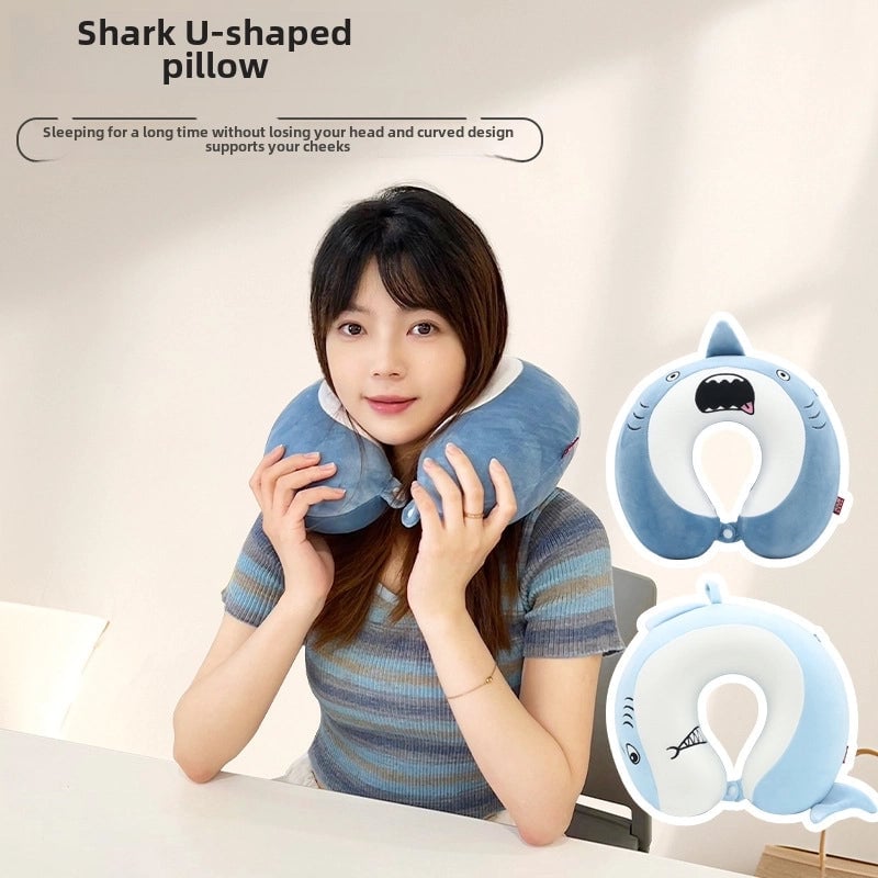 Cartoon Memory Cotton U-shaped Pillow Leisure House Travel Office Neck Pillow Slow Rebound Aircraft Travel Neck Pillow