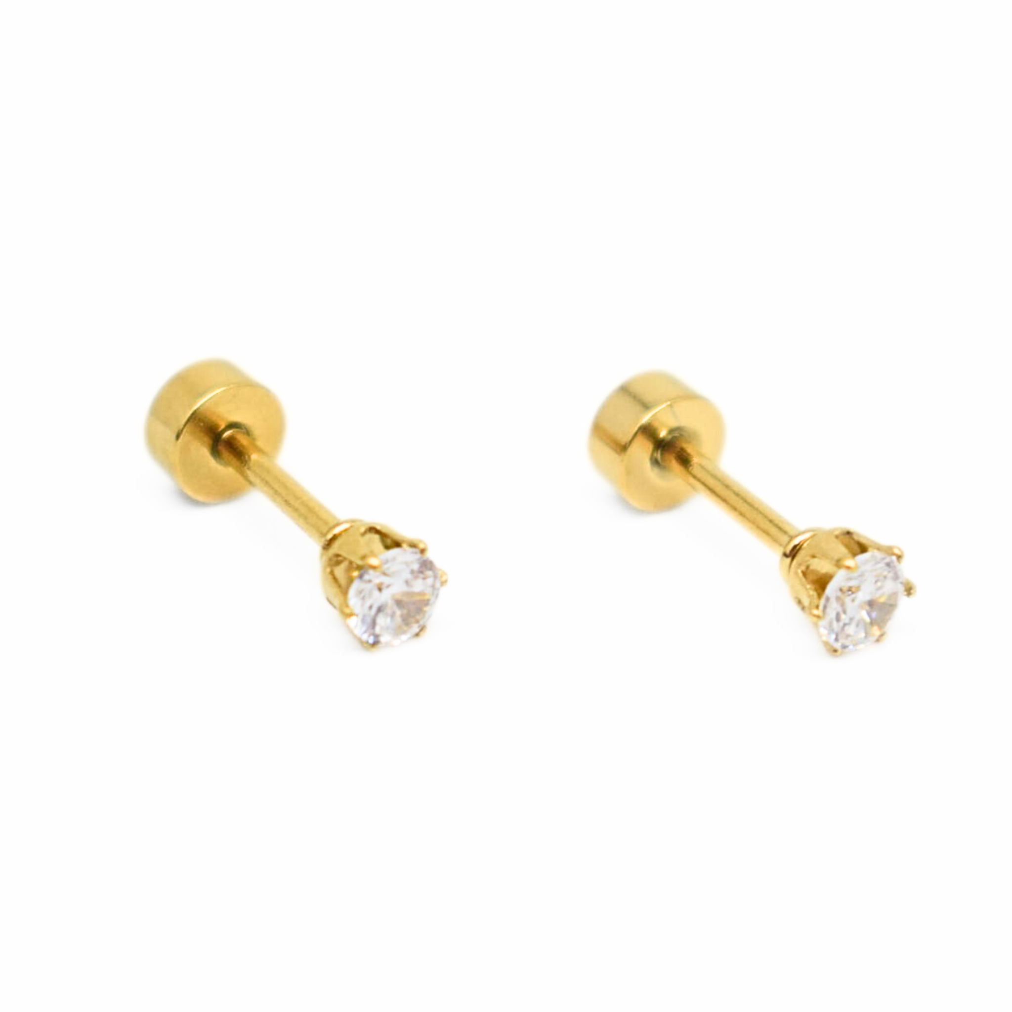 3mm Diamond studs - Gold