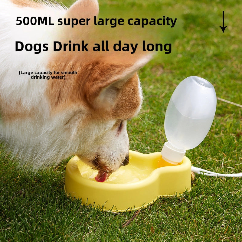 Pet Out Accompanying Cup Cat And Dog Portable Lanyard Foldable Water Bottle Large Capacity Drinking Water Bottle Dog Bowl Cross-border