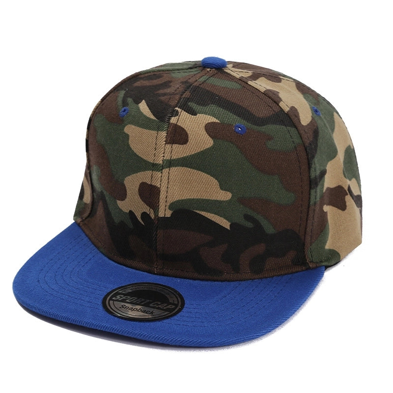 Unisex Streetwear Color Block Camouflage Flat Eaves Baseball Cap