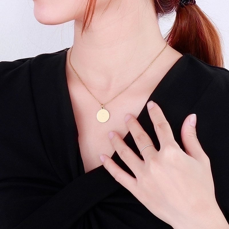 Titanium Steel 18K Gold Plated Minimalist Plating Letter Necklace