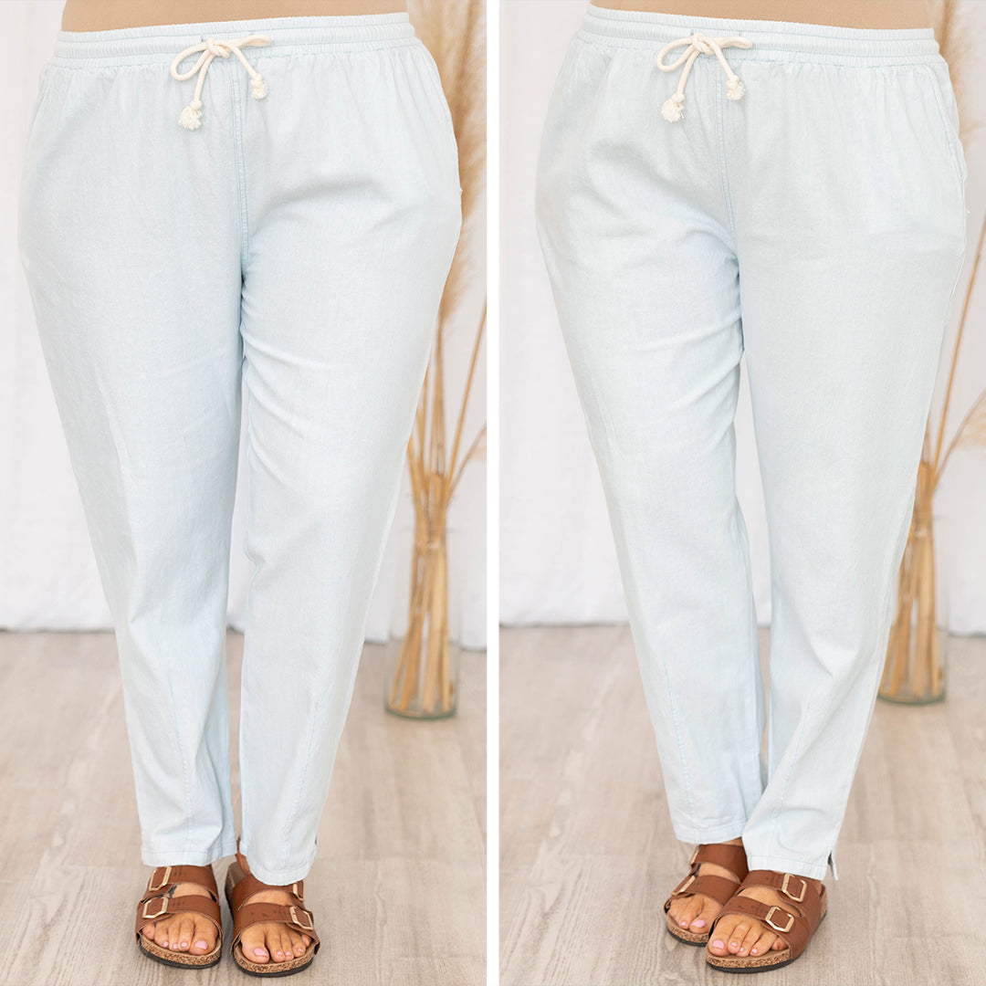 Miles To Go Pants. Light Denim