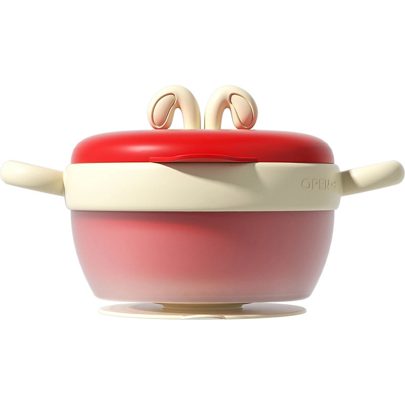 Supplement Bowl Water Injection Insulation Bowl  Anti-fall Anti-scald Stainless Steel Eating Spoon Special Bowl Sucker Tableware