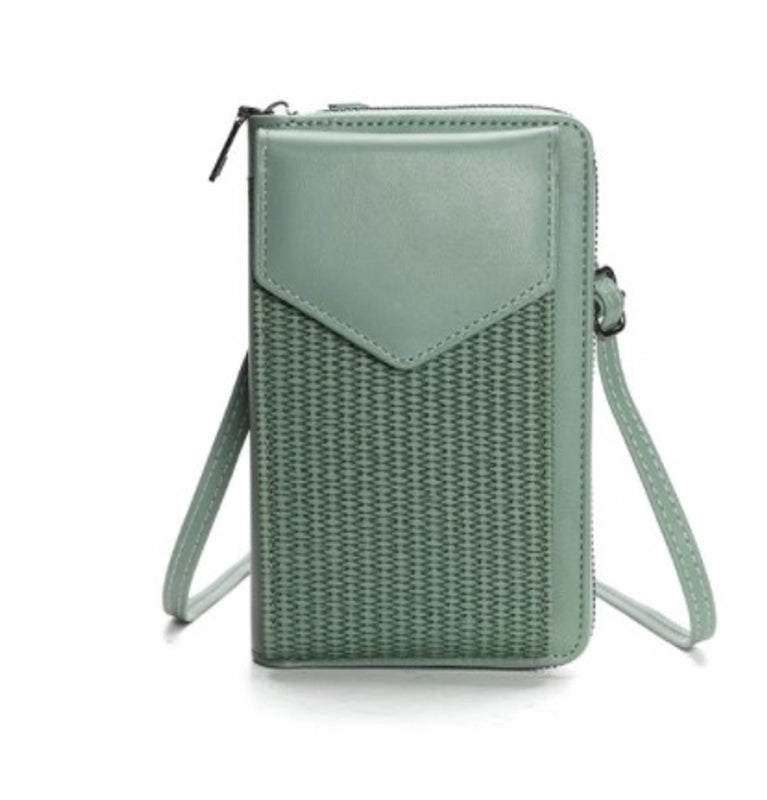 Women's All Seasons Pu Leather Solid Color Basic Square Zipper Shoulder Bag Phone Wallets