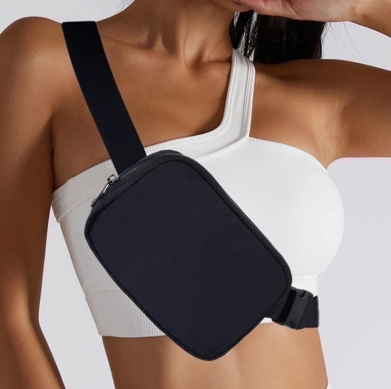 Women's Sports Solid Color Nylon Waist Bags