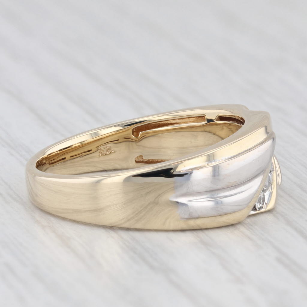 0.20ctw Diamond Men's Ring 10k Yellow Gold Size 10.5 Wedding Band