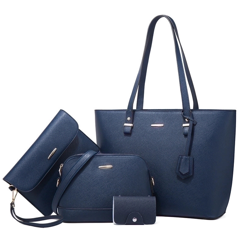Women's Medium All Seasons Pu Leather Solid Color Fashion Square Zipper Bag Sets