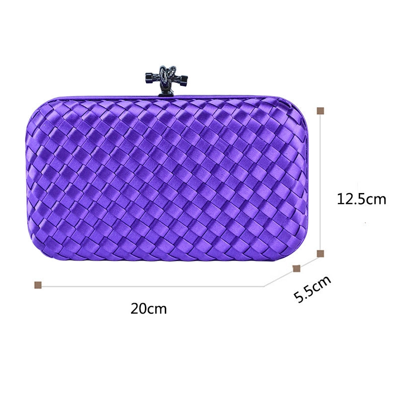 Red Rose Red Green Polyester Solid Color Lingge Square Clutches