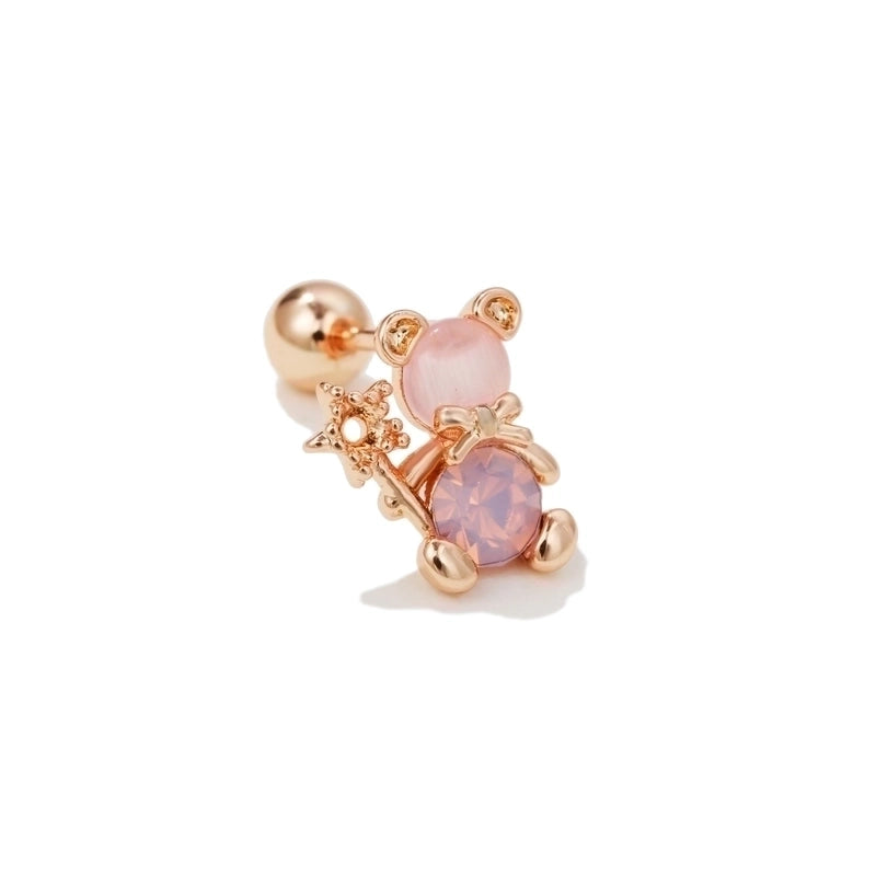 Ear Cartilage Rings & Studs Cute Animal Brass Gem