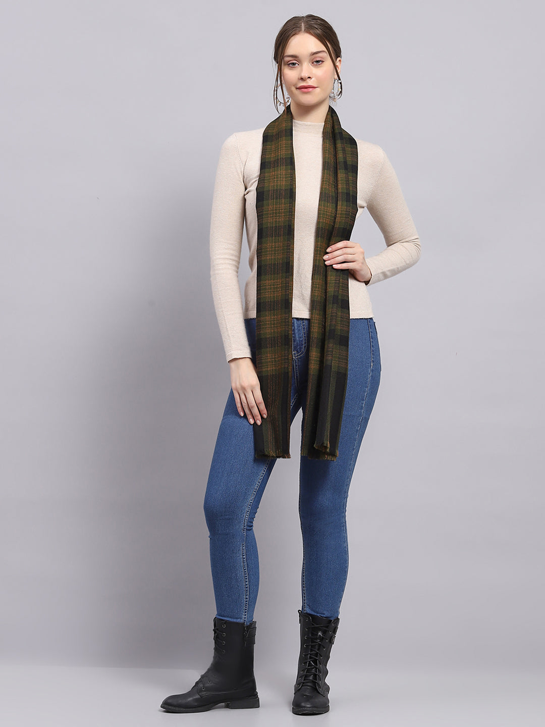 Women Multicolor Check Stole