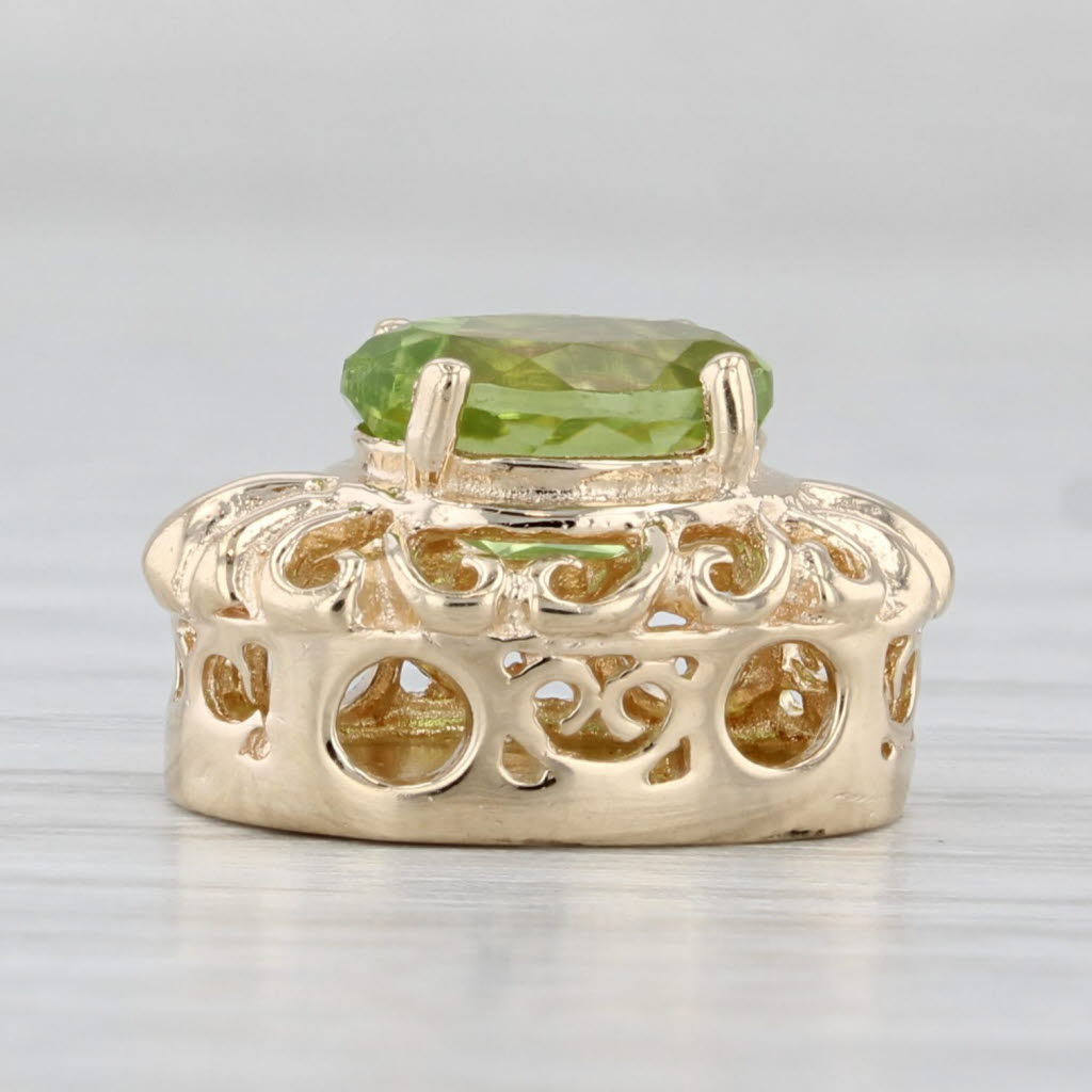 1.40ct Peridot Solitaire Slide Bracelet Charm 14k Yellow Gold Archer Hallmark