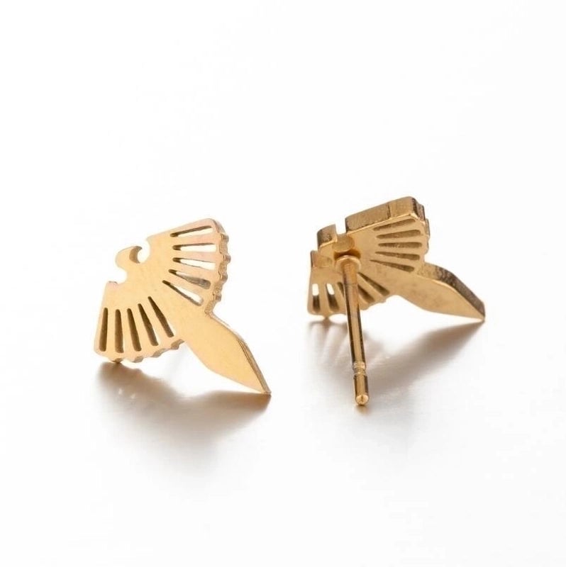 Minimalist Animal 304 Stainless Steel No Inlaid 18K Gold Plated Ear Studs