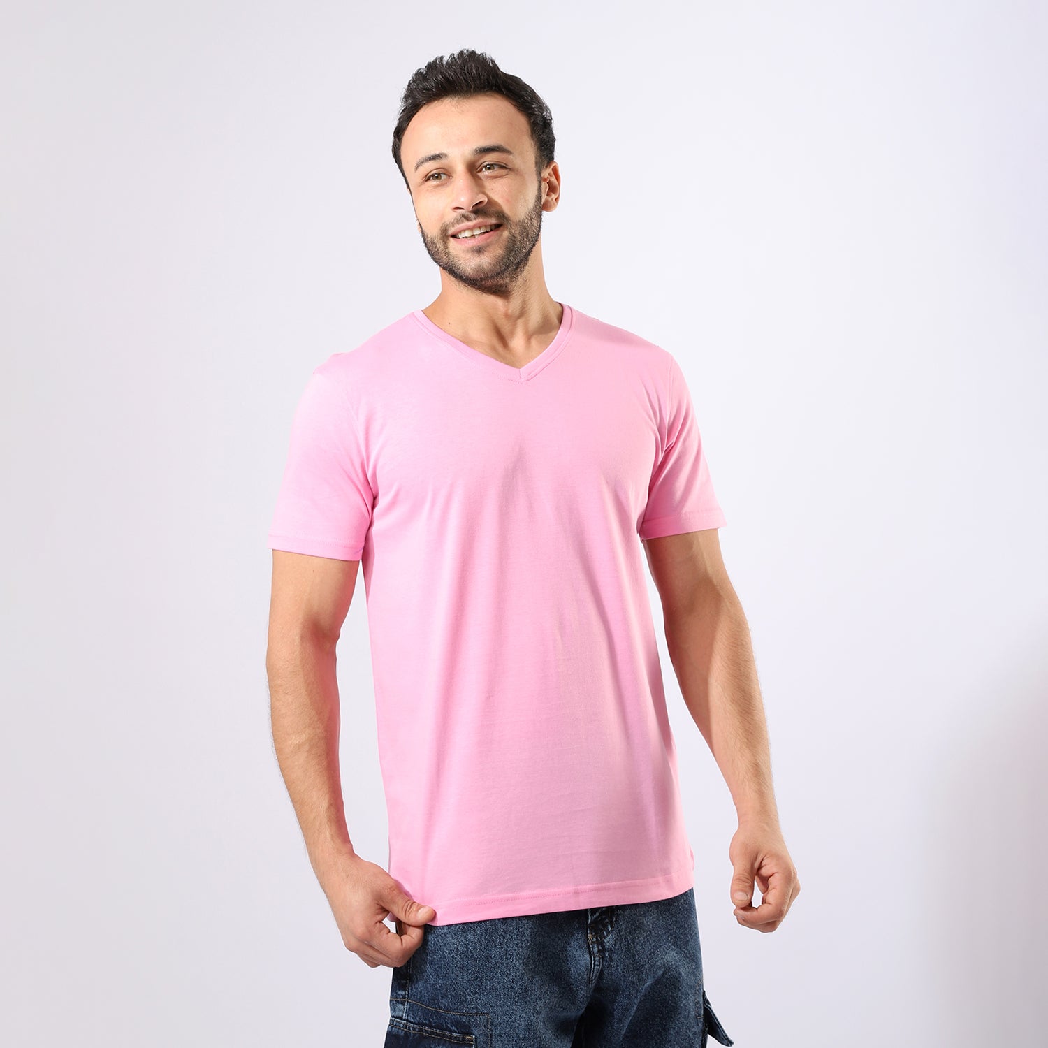 Men V-Neck Half-Sleeves T-Shirt
