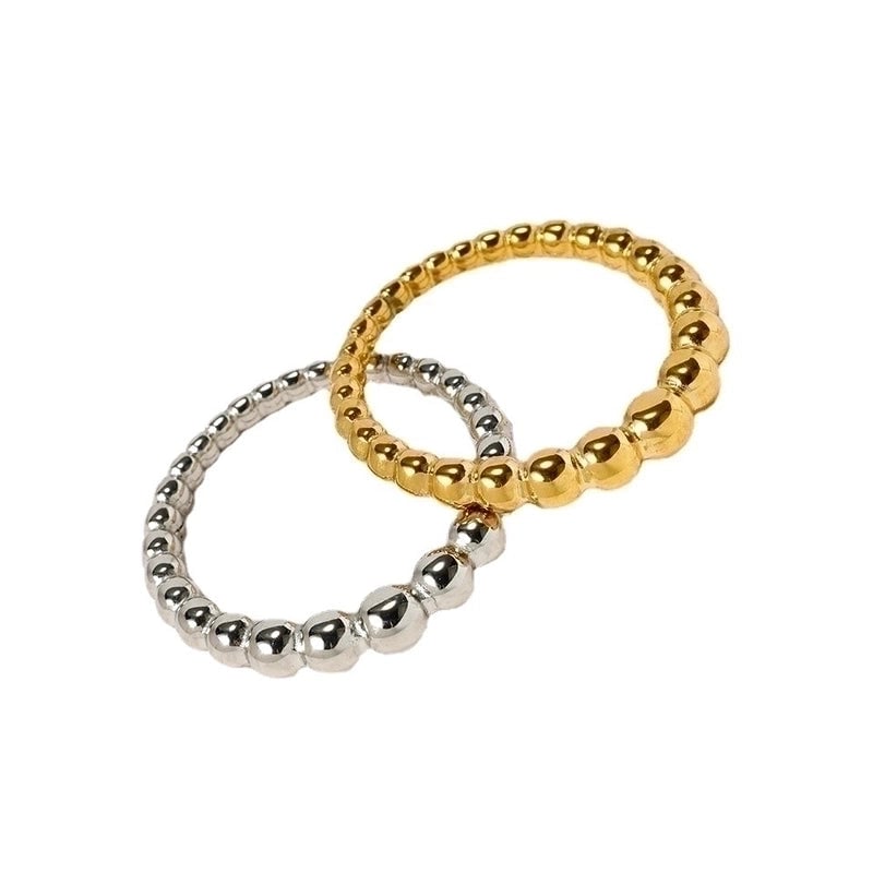 Minimalist Ball Solid Color Titanium Steel Polishing Plating Rings