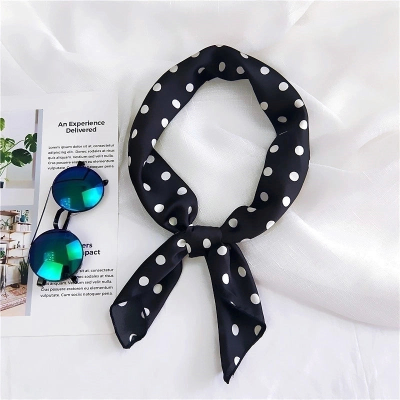 70 New Polka Dot Small Square Scarf Women's Spring And Autumn Summer Professional  Fashionable Scarf Decorative Scarf
