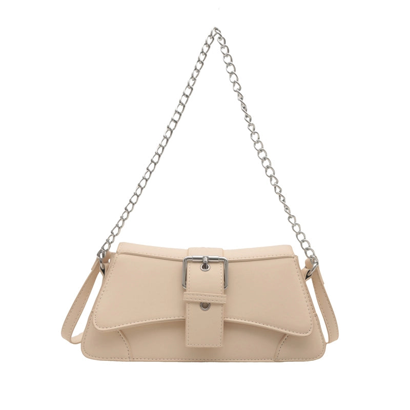 Women's Medium Pu Leather Solid Color Streetwear Square Zipper Crossbody Bag