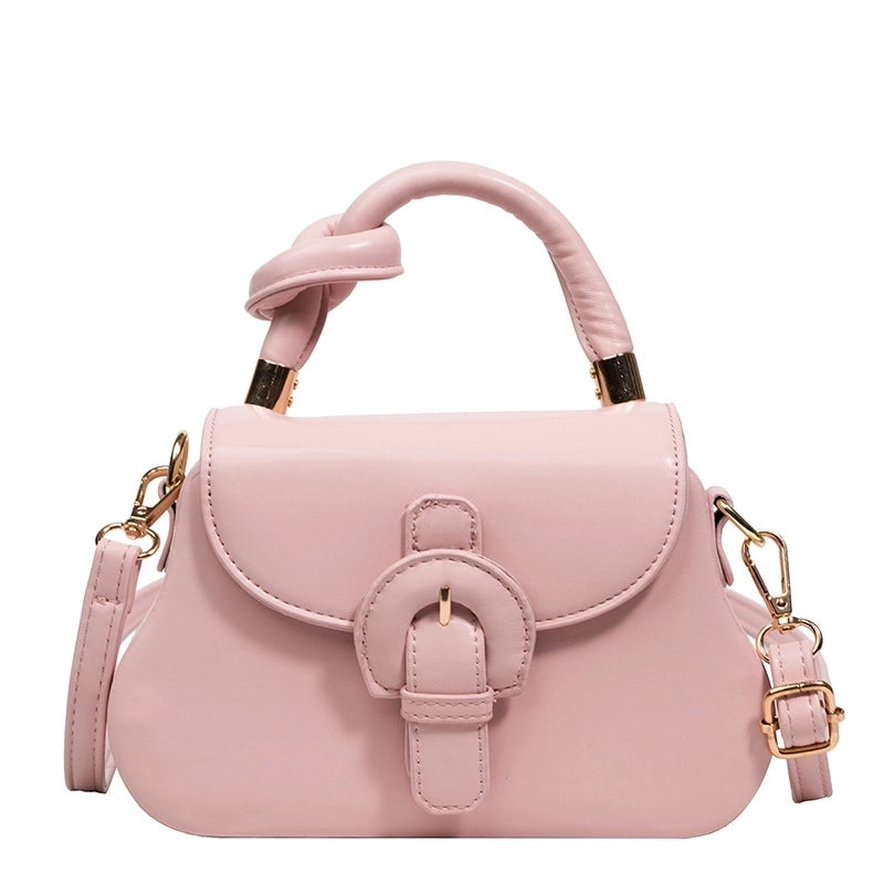 Women's Small Pu Leather Solid Color Streetwear Cloud Shape Magnetic Buckle Handbag