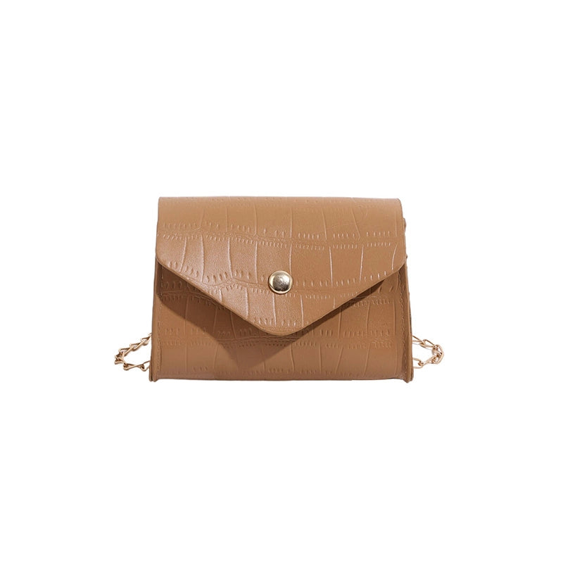 Women's Pu Leather Solid Color Basic Classic Style Square Flip Cover Shoulder Bag Crossbody Bag