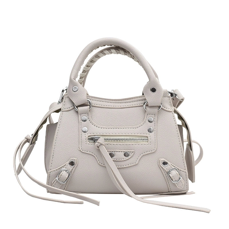 Women's Medium All Seasons Pu Leather Solid Color Fashion Square Zipper Handbag