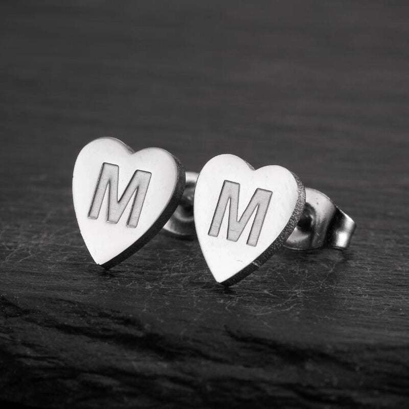 1 Pair Fashion Letter Heart Shape Plating 304 Stainless Steel 18K Gold Plated Ear Studs