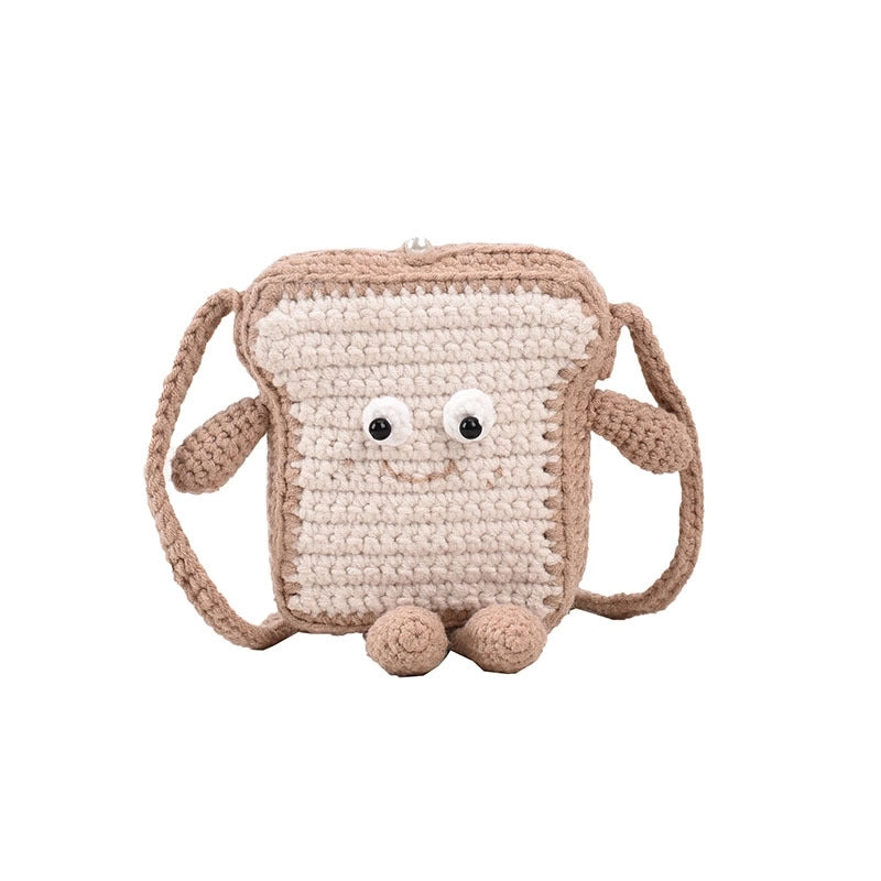Women's Small Knit Cartoon Cute Buckle Crossbody Bag