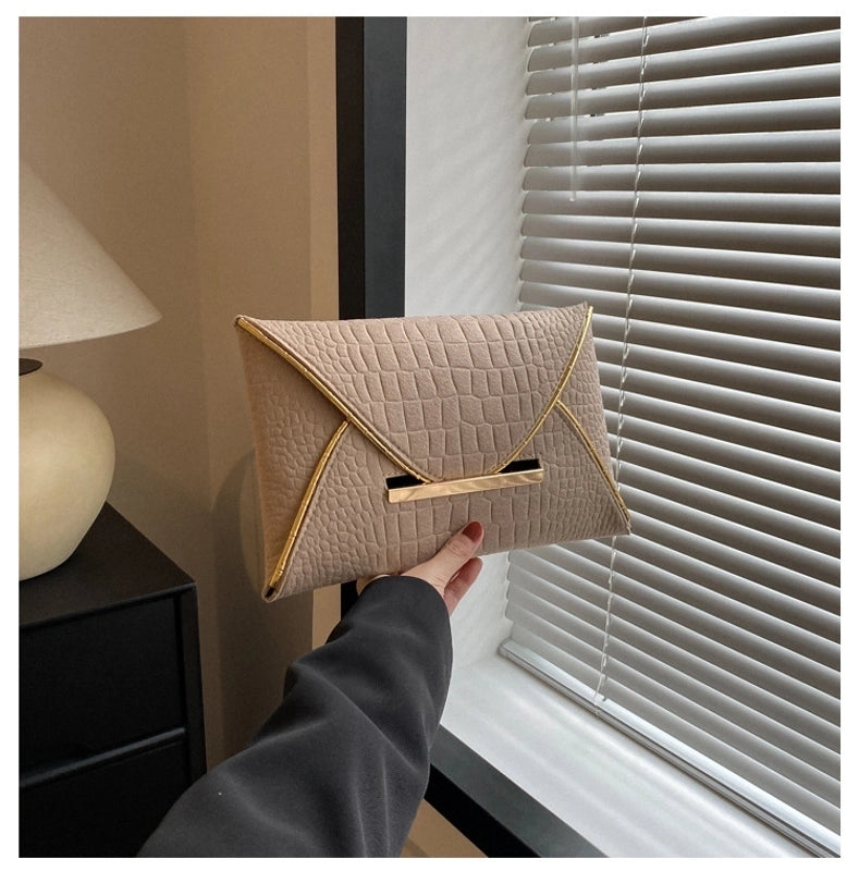 Black Rose Red Khaki Nonwoven Felt Solid Color Square Evening Bags