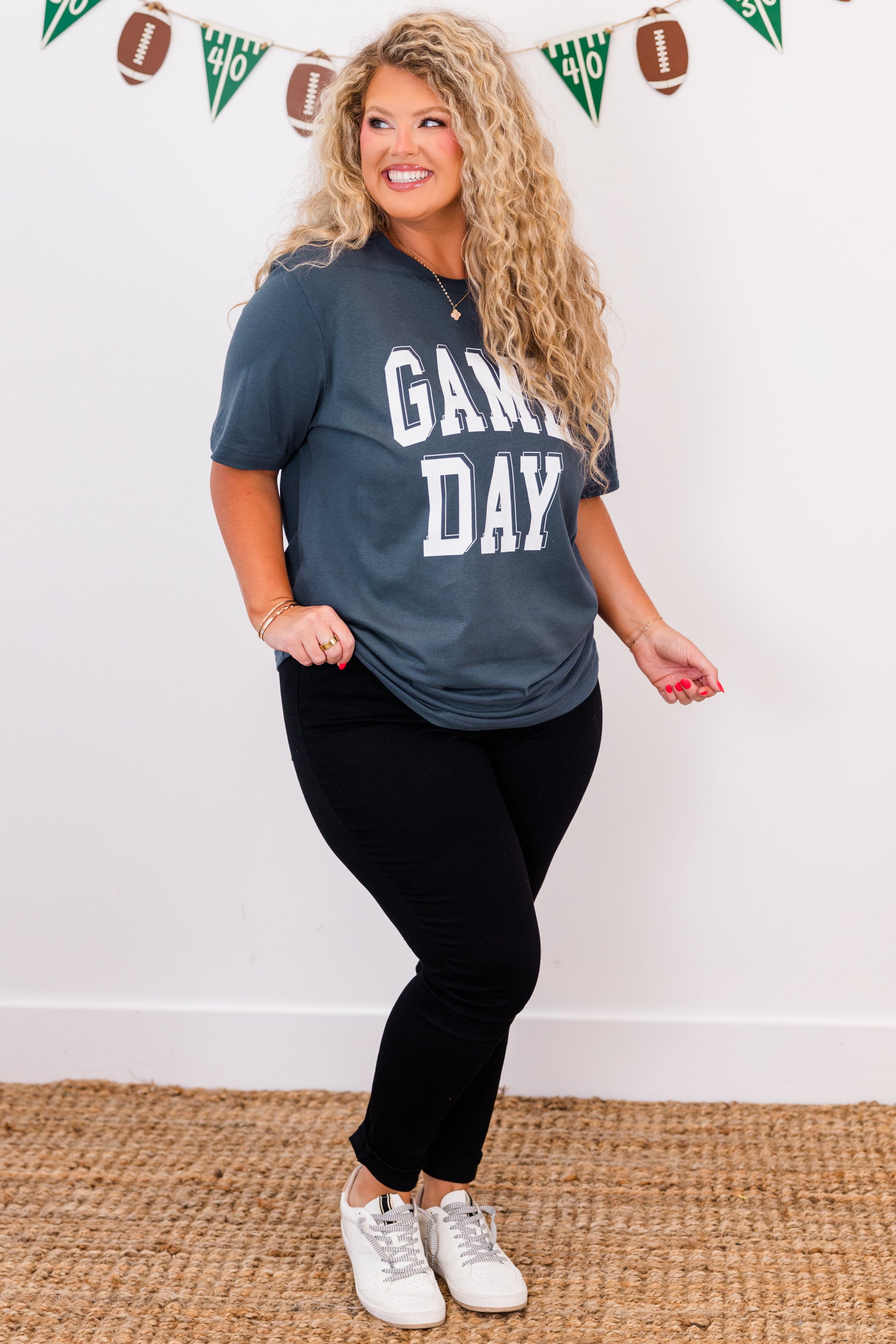 Feeling Like Game Day Tee. Vintage Navy