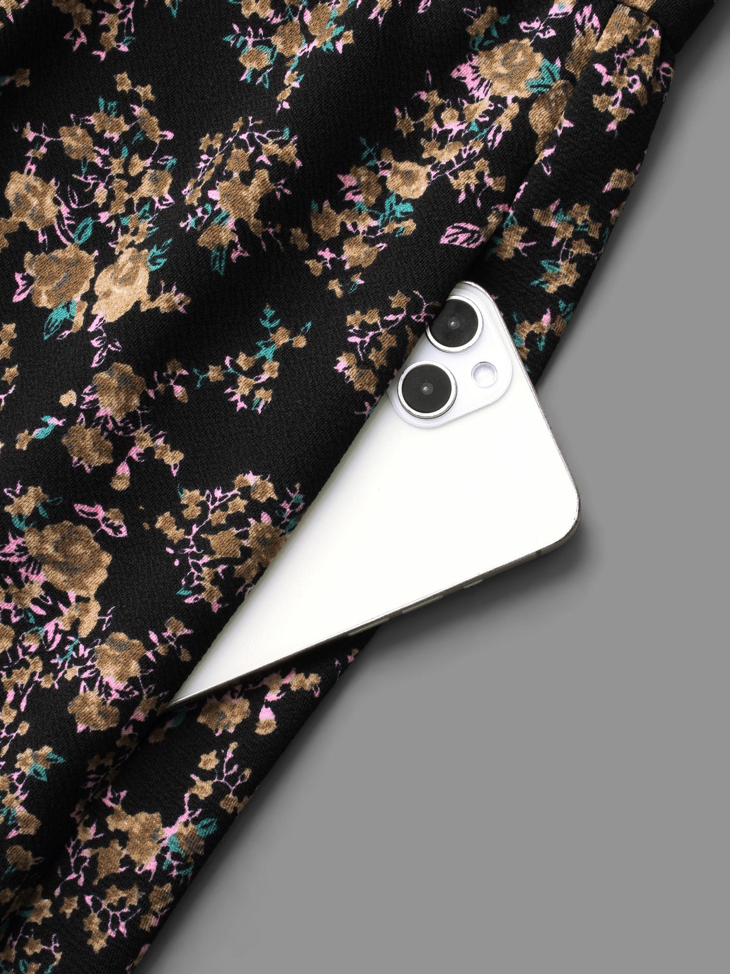 Ditsy Floral Adjustable Straps Drawstring Dress