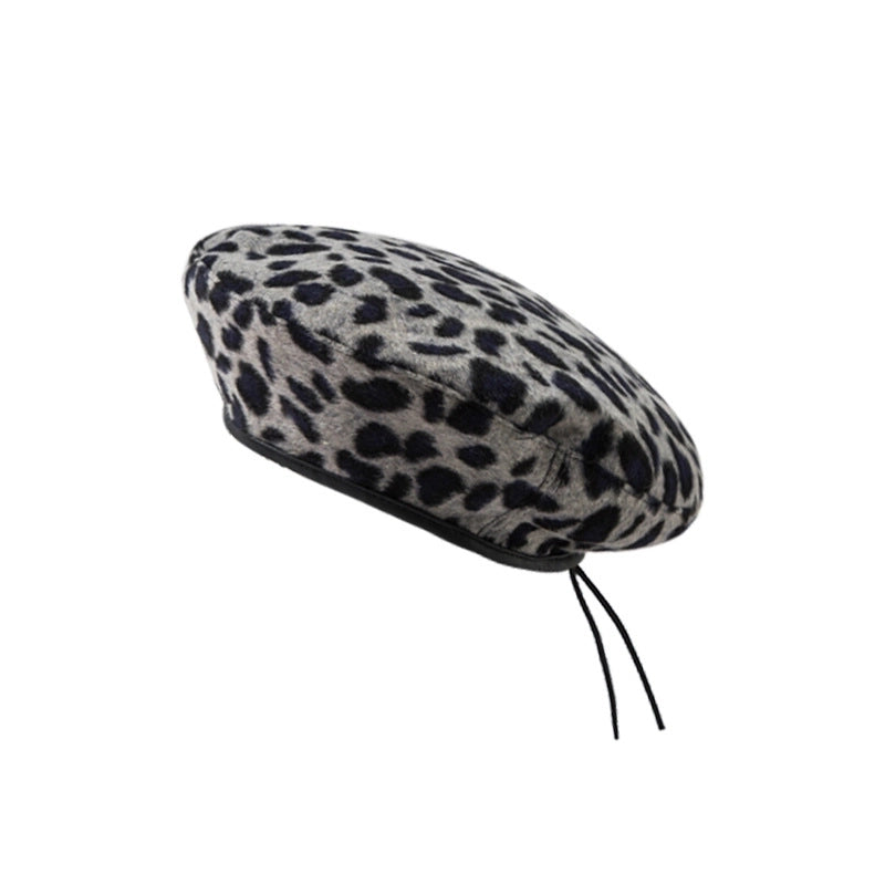 Women's Pastoral Minimalist Leopard Eaveless Beret Hat