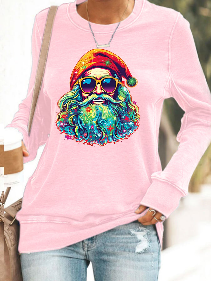 Women's Christmas Hippie Santa Casual Sweatshirt