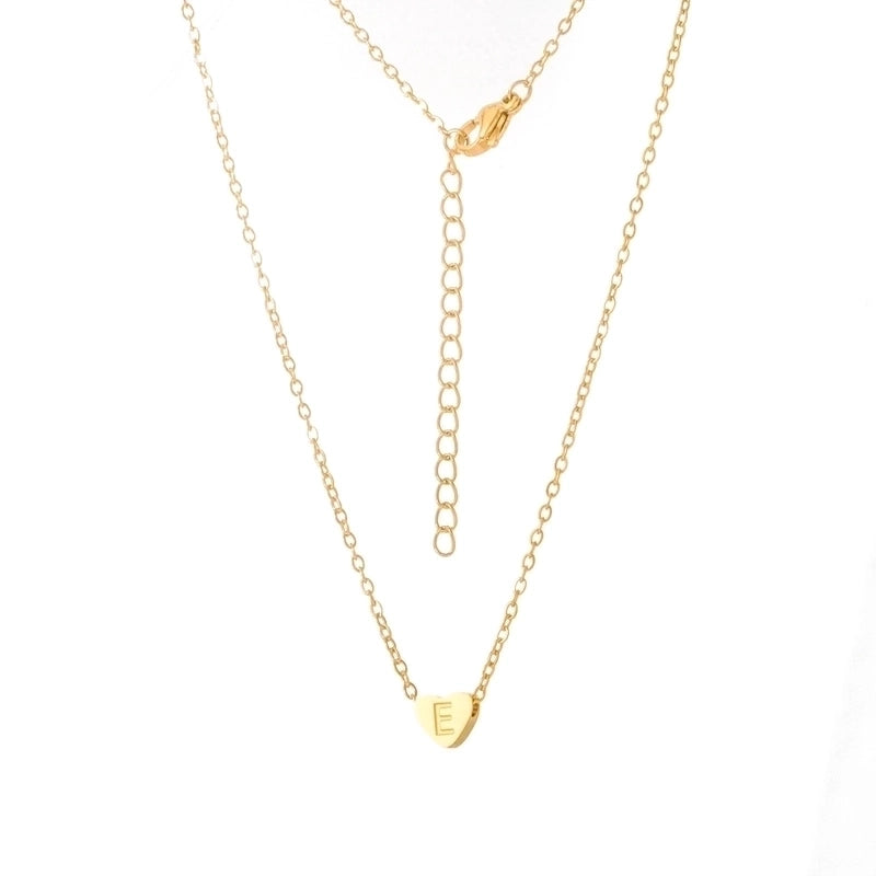 Stainless Steel Titanium Steel 18K Gold Plated Minimalist Letter Heart Shape None Pendant Necklace