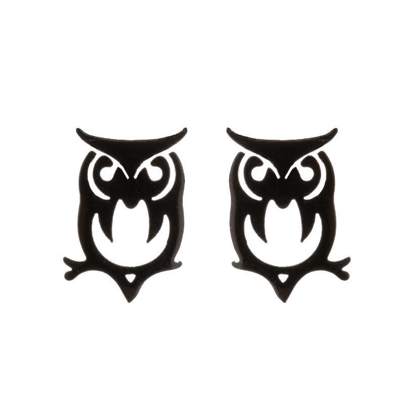 1 Pair Fashion Animal Owl Plating 304 Stainless Steel 18K Gold Plated Ear Studs