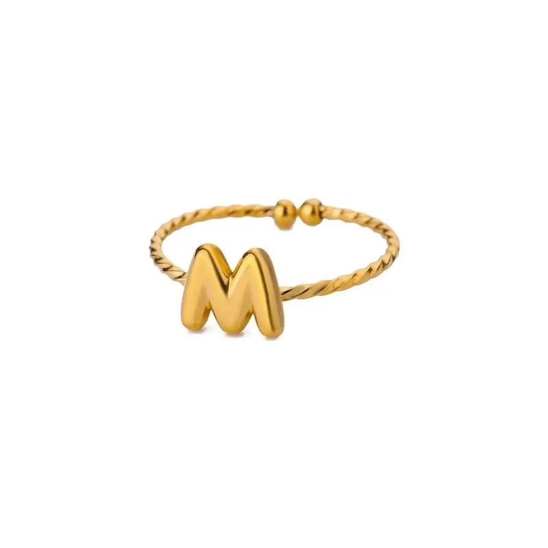 Elegant Minimalist Streetwear Letter 304 Stainless Steel Plating Open Rings