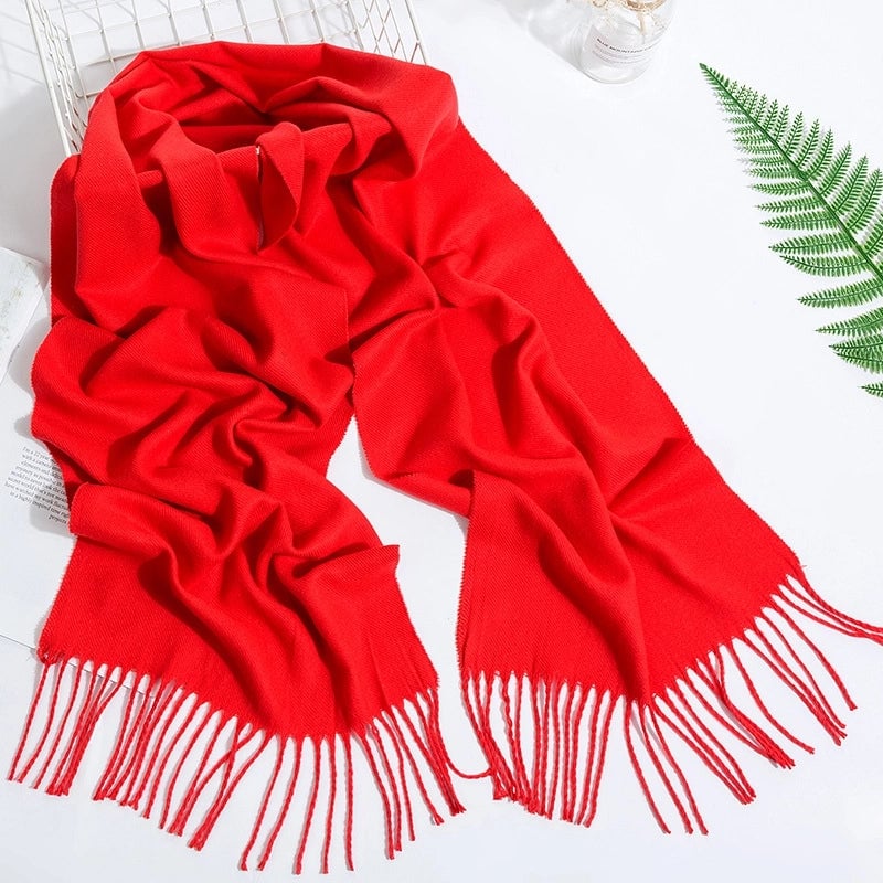 Adult Scarves Autumn And Winter New Tide Fashion Fashion Pure Color Scarf Men's Warm Cashmere Scarf