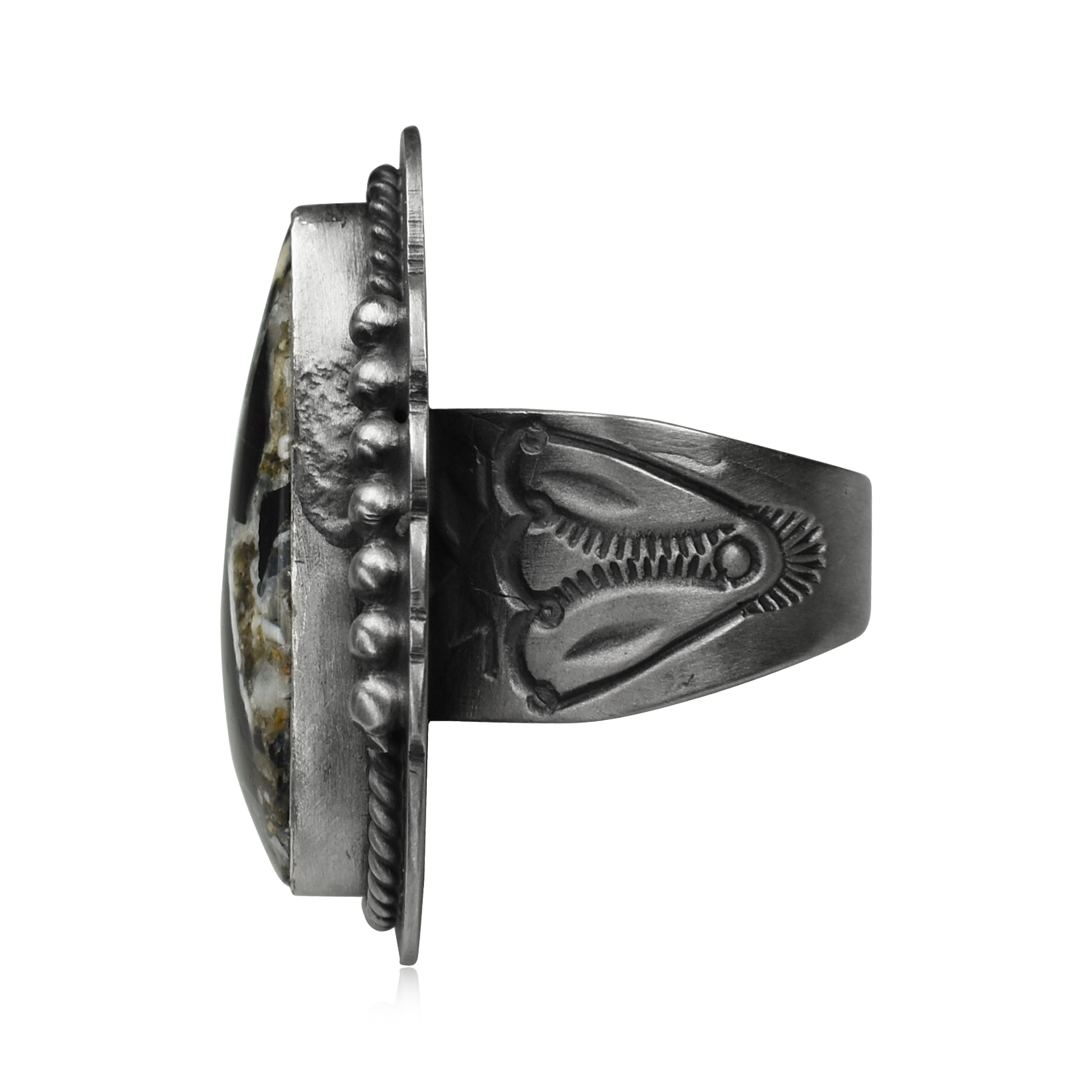 White Buffalo Teardrop Ring with Tooling