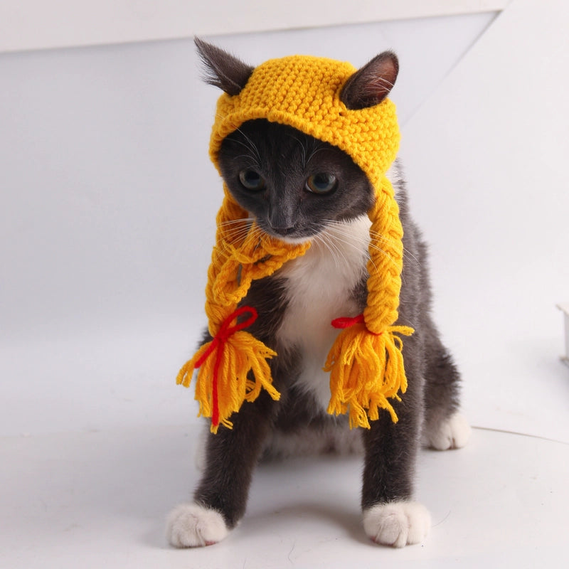 Cute Acrylic Frog Patchwork Pet Hat