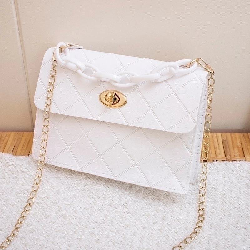 Women's Small Summer Pu Leather Elegant Square Bag
