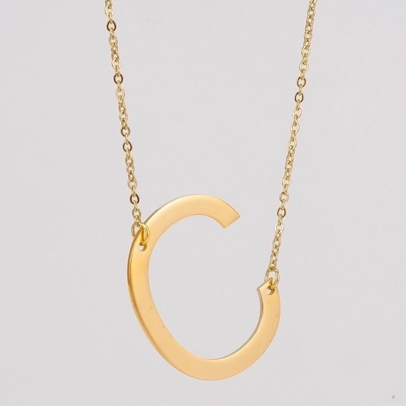 Fashion Letter 304 Stainless Steel 18K Gold Plated Plating Stainless Steel Necklaces