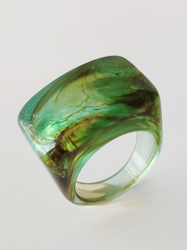 Acrylic 11 Colors Geometric Ring