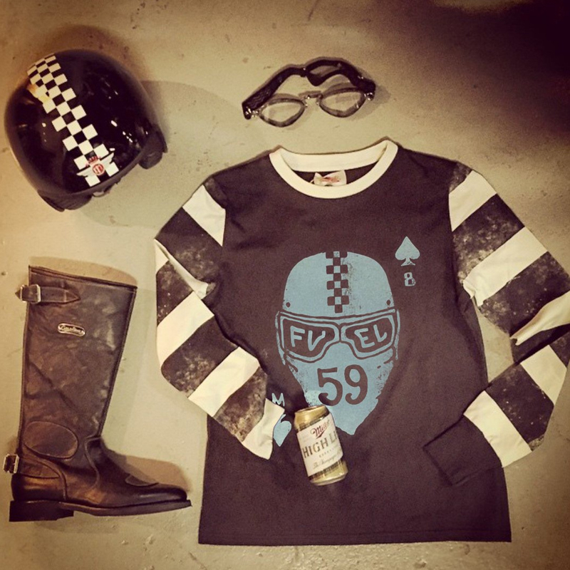 Vintage Striped Sleeve Panel Crew Neck Print Casual T-Shirt