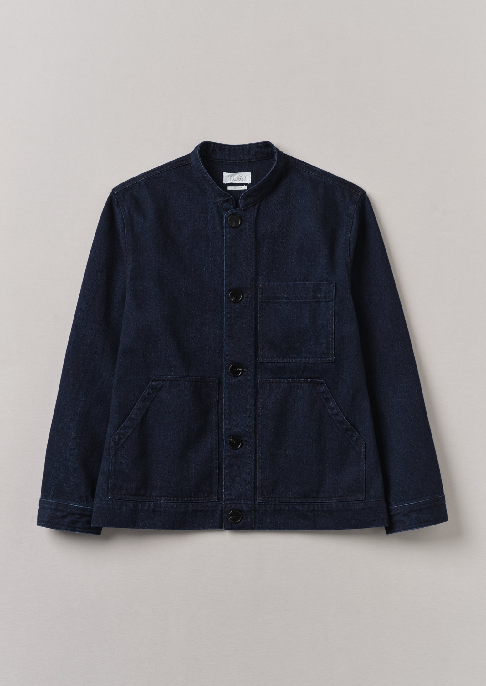 Stand Collar Japanese Denim Jacket | Indigo