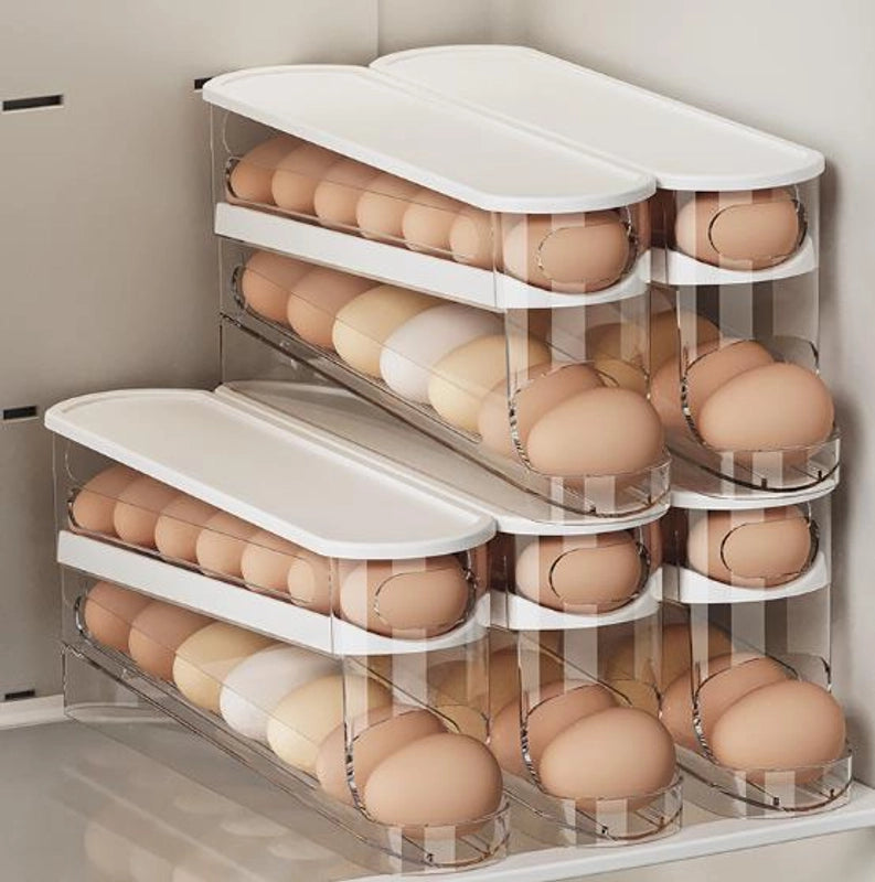 Casual Solid Color Plastic Egg Storage Box