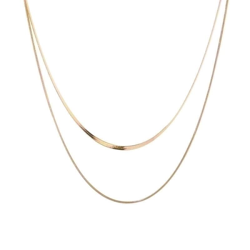 304 Stainless Steel 18K Gold Plated Modern Style Plating Solid Color Necklace