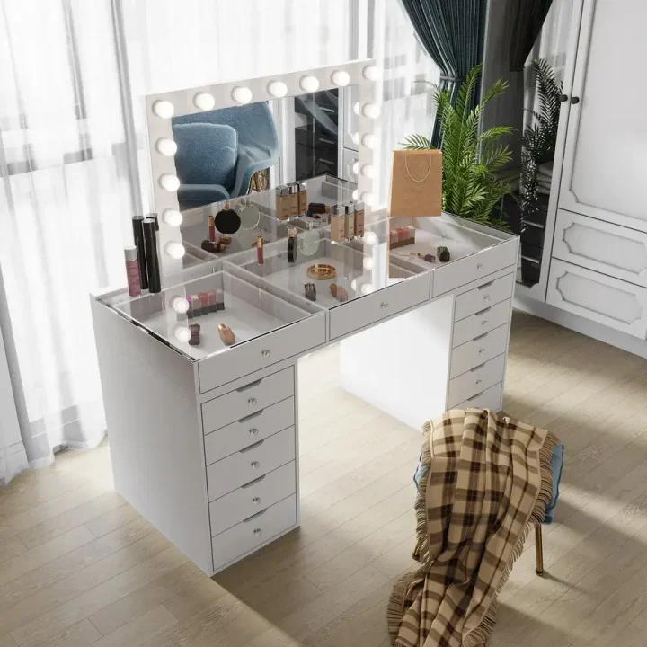 🔥Limited Sale🔥 Vanity Table with Hollywood Mirror