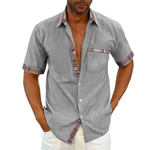 🔥Men's Casual Plaid Collar Button Summer Shirt