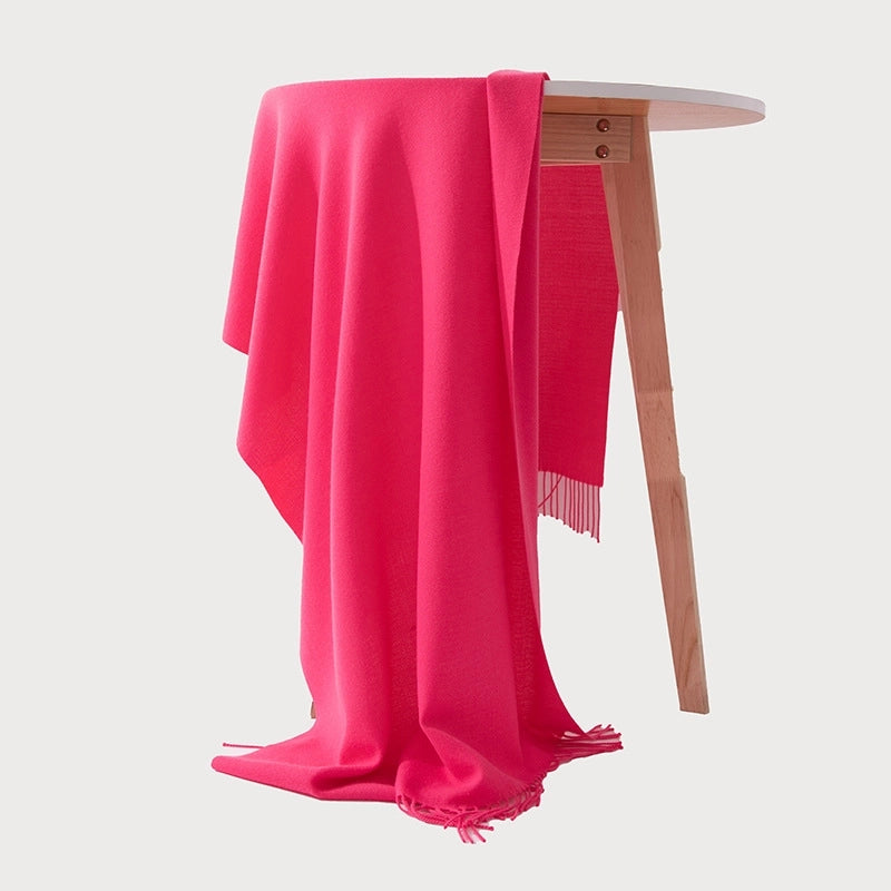 Unisex Classic Style Solid Color Polyester Scarf