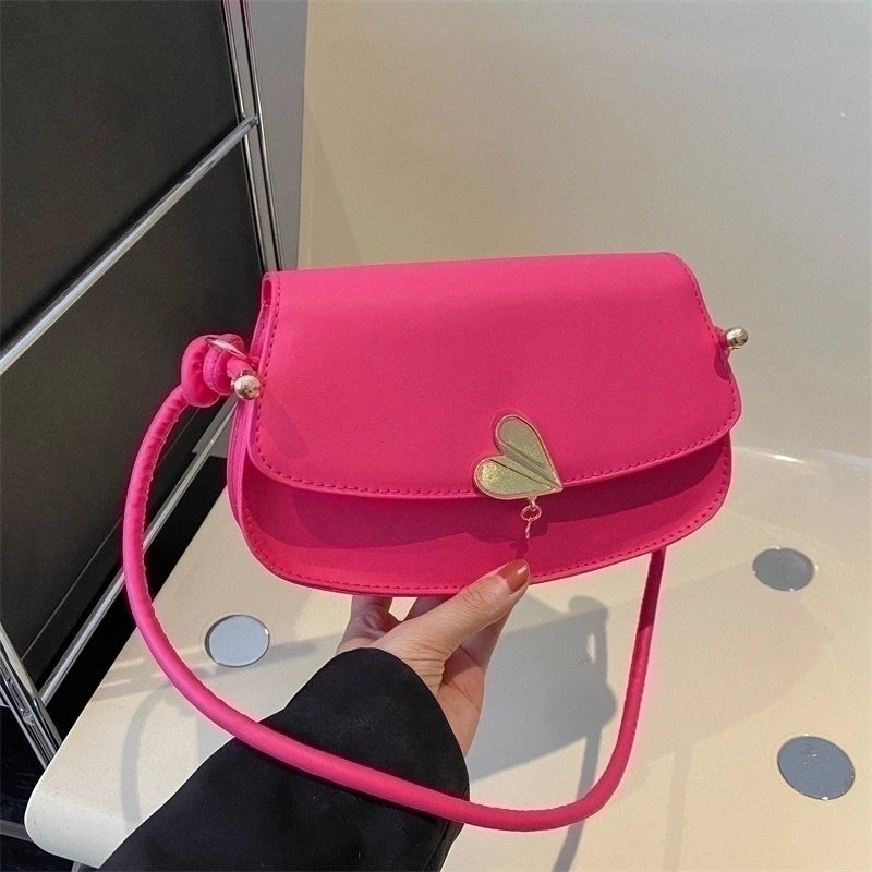 Women's Pu Leather Solid Color Vintage Style Classic Style Semicircle Lock Clasp Shoulder Bag
