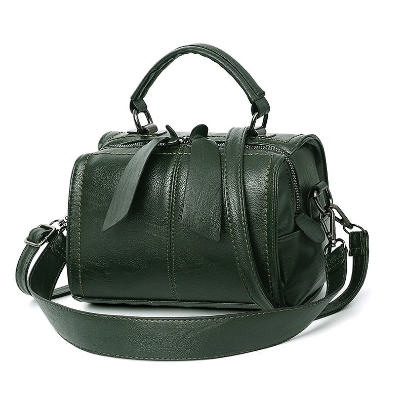 Women's Large PU Solid Color Elegant Streetwear Square Zipper Shoulder Bag